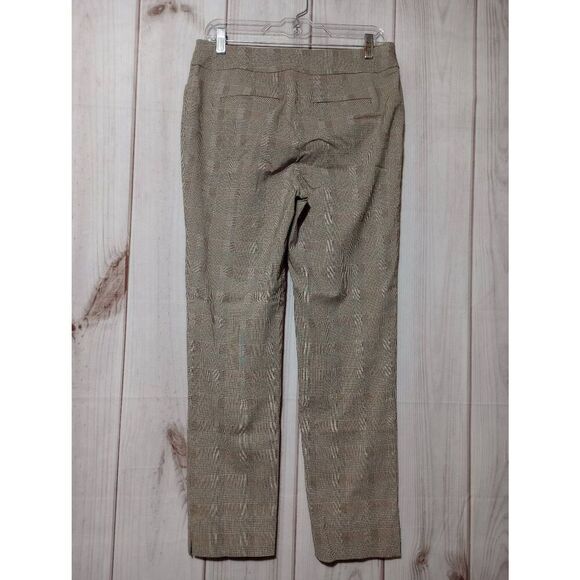 Chico's Pants Ladies Extra Small Chico's .5 Straight Leg Pull On Waist Tan Plaid - Picture 2 of 7
